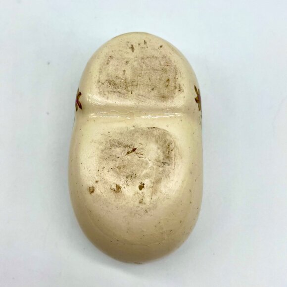 Vintage Ceramic Dutch Clog Shoe Cream Floral Transferware Small Collectible - Picture 6 of 9